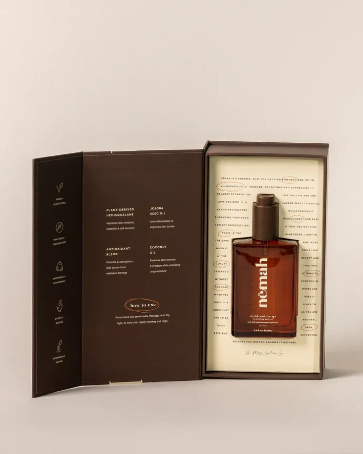 Brown book-style bottle box